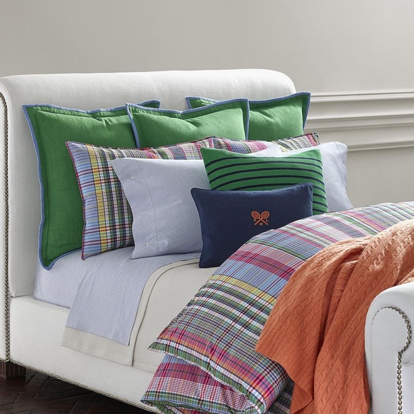 Ralph Lauren RL Organic Oxford Stripe king extra deep fitted Sheet Blue NWT $245 - Picture 5 of 12